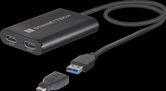 Immagine prodotto Sonnet Doppio adattatore HDMI 4K 60Hz per Mac M1 Thunderbolt *Nuovo (HDMI, USB-A, 50 cm)