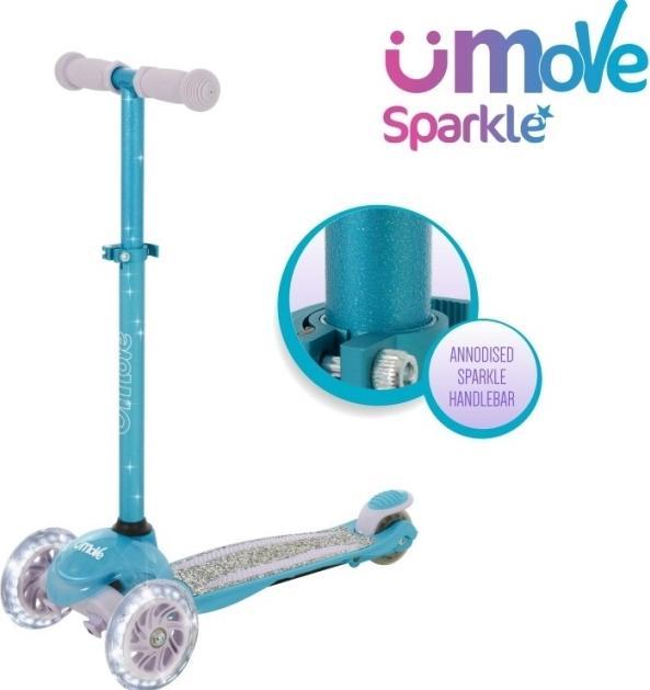 Image du produit MV Sports uMoVe Sparkle Mini Flex LED Løbehjul, Teal