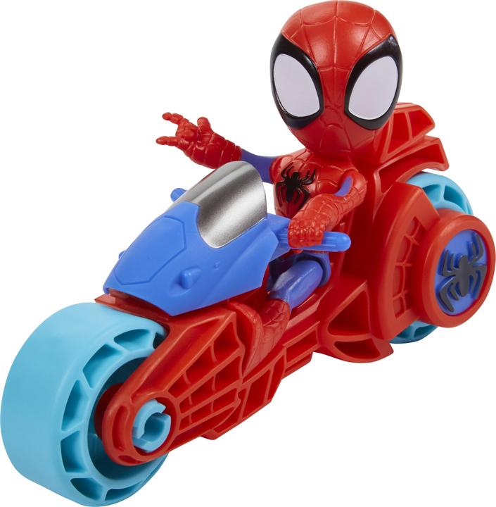 Produktbild Hasbro Spidey and His Amazing Friends Spidey Figur mit Motorrad, Spielzeug für Jungs und Mädchen ab