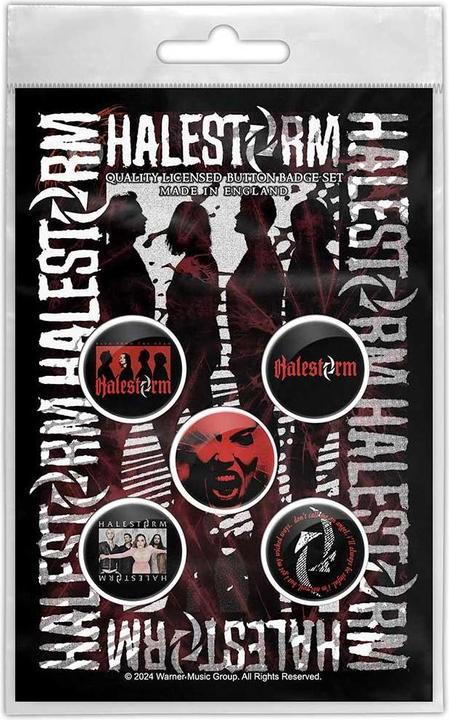 Halestorm Portrait Abzeichen 5erPack Kunststoff Metall