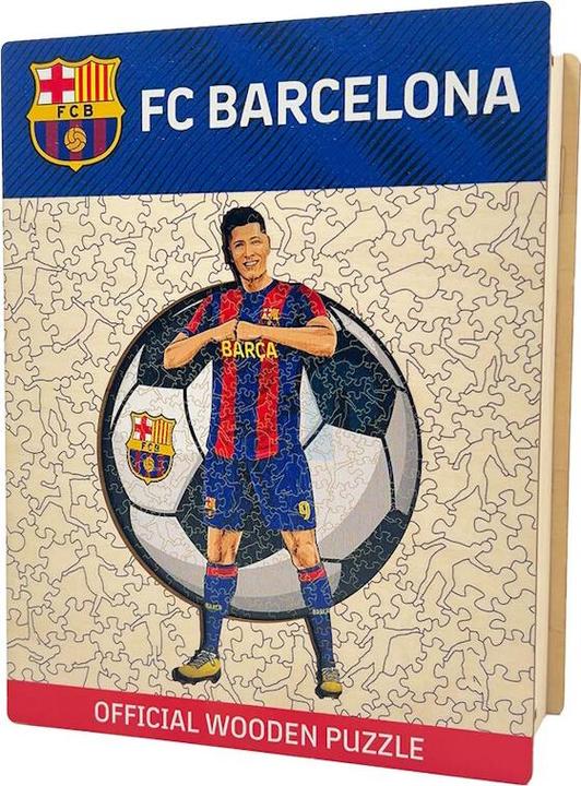 Actual product image Iconic FC Barcelona - Robert Lewandowski - Wooden Puzzle Size M (270 pieces) (270 pieces)