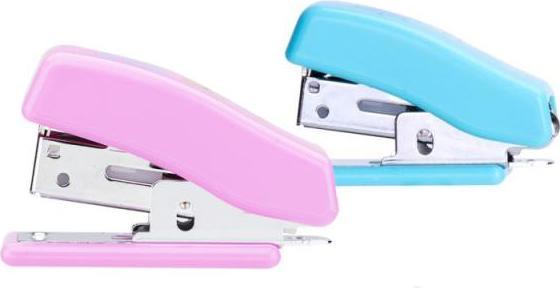 Deli Agrafeuse Mini 0353 bleu clair ou rose (26 feuilles)