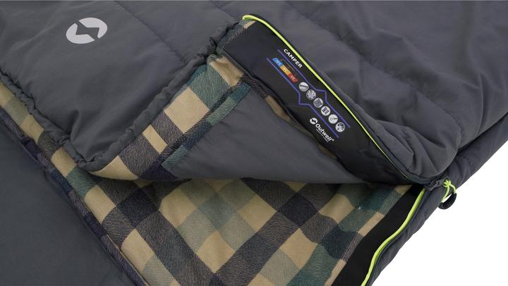 Actual product image Outwell Camper Sleeping Bag, Left zipper, Grey (235 cm)
