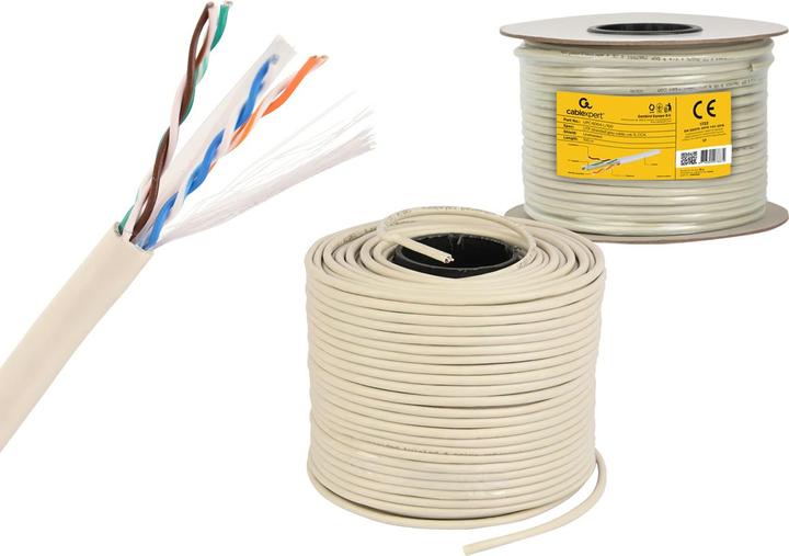 Actual product image Gembird CAT6 UTP 100m Network Cable Gray U/UTP (UTP) (U/UTP, CAT6, 100 m)
