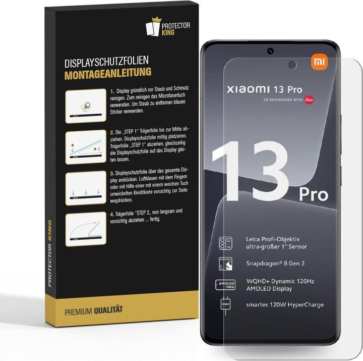 Produktbild Protectorking 4x 9H Panzerglas flexibel HD Klar (4 Stück, Xiaomi 13 Pro)