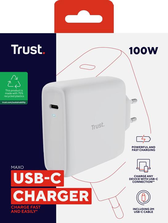 Immagine prodotto Trust MAXO 100W USB-C CARICATORE WHT (100 W)