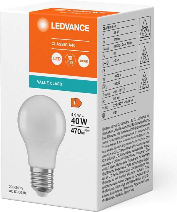 Actual product image Ledvance LED lamp (E27, 4.90 W, 470 lm, 1 x, F)