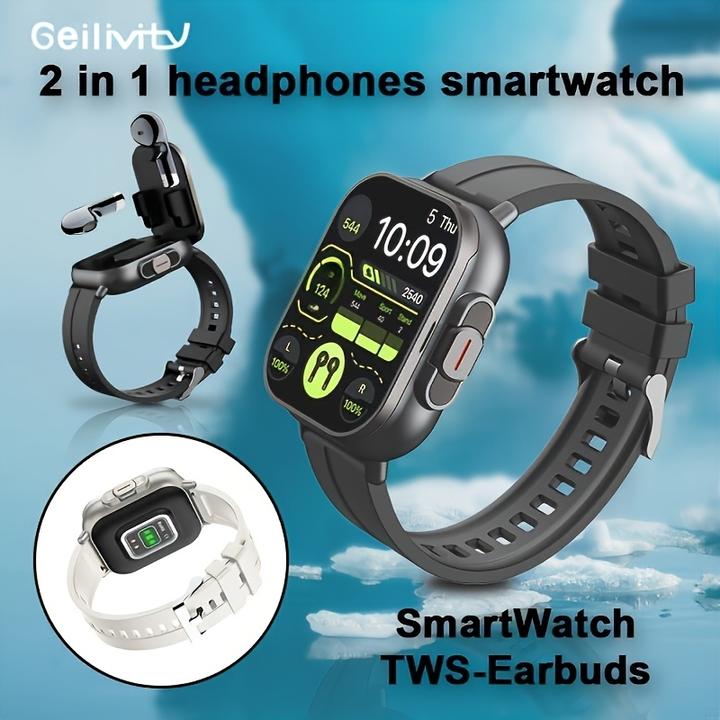 Immagine prodotto PhoneLook GeiLiVity TWS Ohrhörer Smartwatch Sport Tracker Musikspiel Nachrichtenanzeige USB Aufladung (42 mm)
