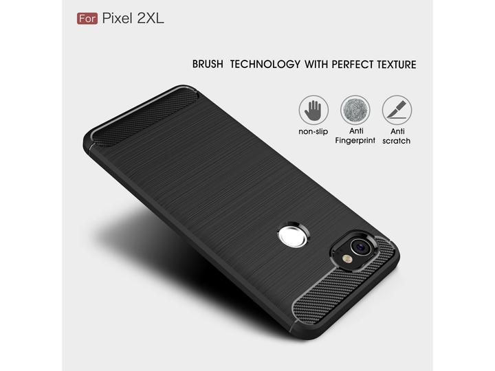 Actual product image Screenguard Google Pixel 2 XL Cover Carbon Brushed Soft TPU (Google Pixel 2 XL)