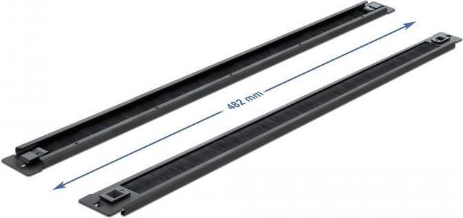 Immagine prodotto Delock Copri cavo con spazzole - Montabile in rack - Nero - 1U - 48.3 cm (19")