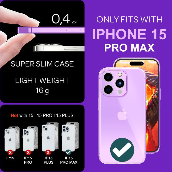 Produktbild Nalia Klar Transparente Neon Silikon Hülle (Apple iPhone 15 Pro Max)
