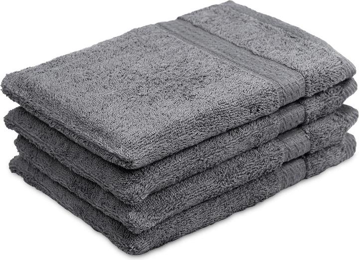 Casativo Set of 4 washing gloves made of 100% cotton, anthracite (21 x 16 cm)