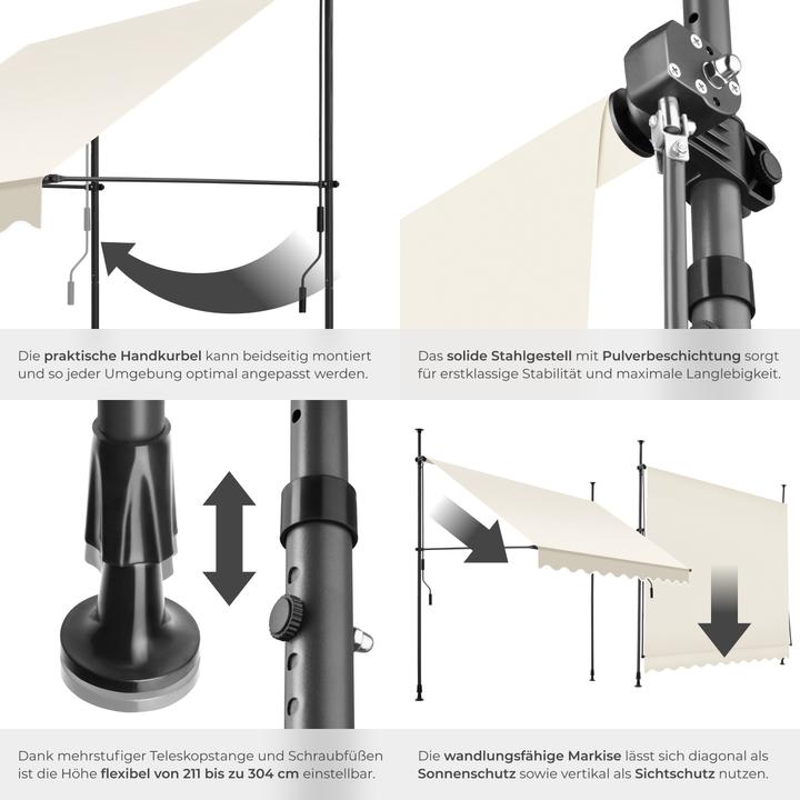 Actual product image tectake Clamping awning (2.50 m)