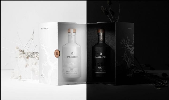 Immagine prodotto Bareksten Gin botanico Lyset & Mørket, confezione regalo (2 x 50 cl)