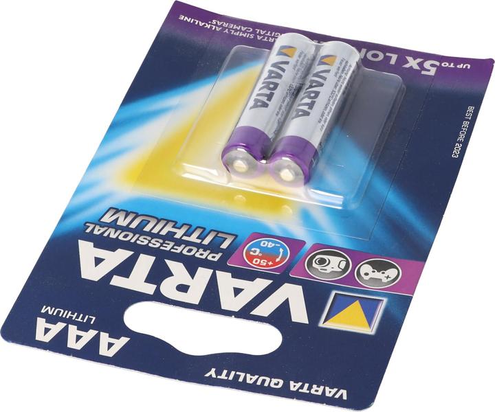 Produktbild Varta Lithium Batterie AAA, Micro, FR03, 6103, Ultra Lithium, 1,5V (2 Stk., AAA, 1100 mAh)