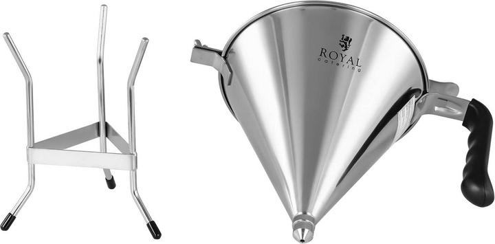 Produktbild Royal Catering Fülltrichter Likörtrichter Gebäckfüller 1.8 l Edelstahl 3 Dosierspitzen