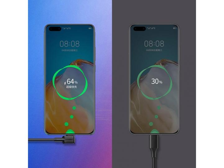 Image du produit Ugreen USB-C Huawei SuperCharge en design L à 90 degrés (USB 3.0)