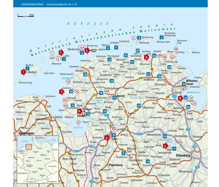 Produktbild Reiseführer Ostfriesland und Ostfriesische Inseln (Deutsch, Andrea Lammert, 2022)