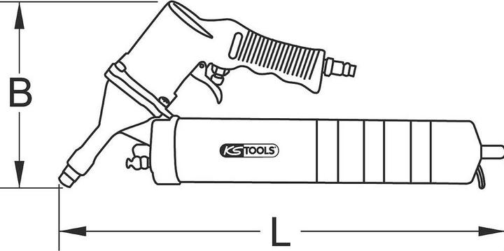 Produktbild KS Tools Druckluft-Fettpresse mit Schlauch und Füllrohr 515
