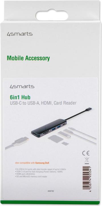 Produktbild 4smarts 6in1 Hub mit DeX-Funktion (USB-C, 6 Ports)