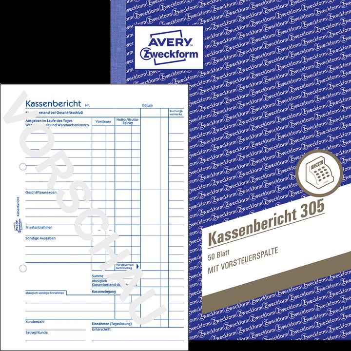 Actual product image Avery Cash report 305 (50 x)