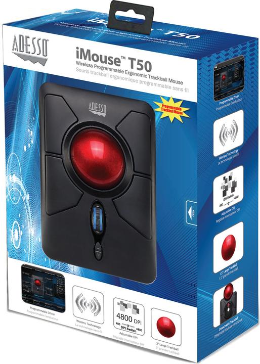 Image du produit Adesso iMouse T50 Souris RF sans fil Trackball 4800 DPI Ambidextre (Sans fil)