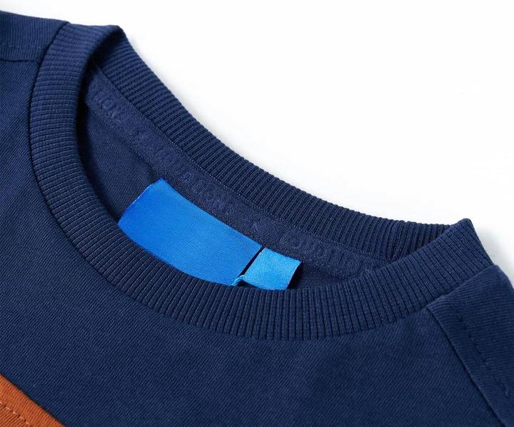 Immagine prodotto VidaXL Camicia da bambino a maniche lunghe blu navy 128,Materiale: 100 (128)