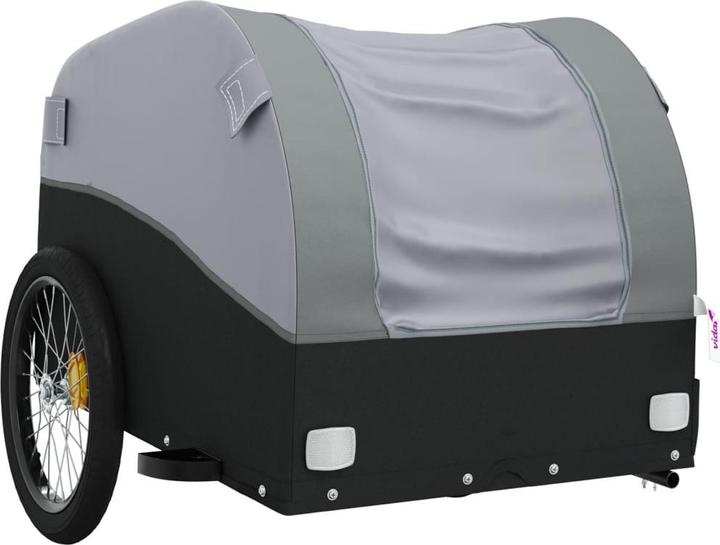 Actual product image VidaXL Fahrradanhänger Schwarz und Grau 45 kg Eisen,Farbe