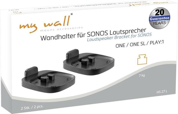 Actual product image myWall 2 wall brackets for SONOS® speakers or universal speakers (1 pair, Wall installation)