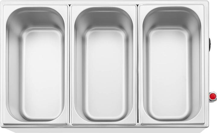 Produktbild Royal Catering Bain Marie Warmhaltebehälter Speisenwärmer Ablasshahn 600 W 3 GN 1/3