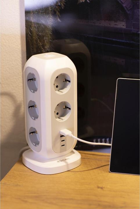 Actual product image Verbatim EU Power Tower 11 (11 x, USB-A, USB-C, CEE 7/4, 2 m)
