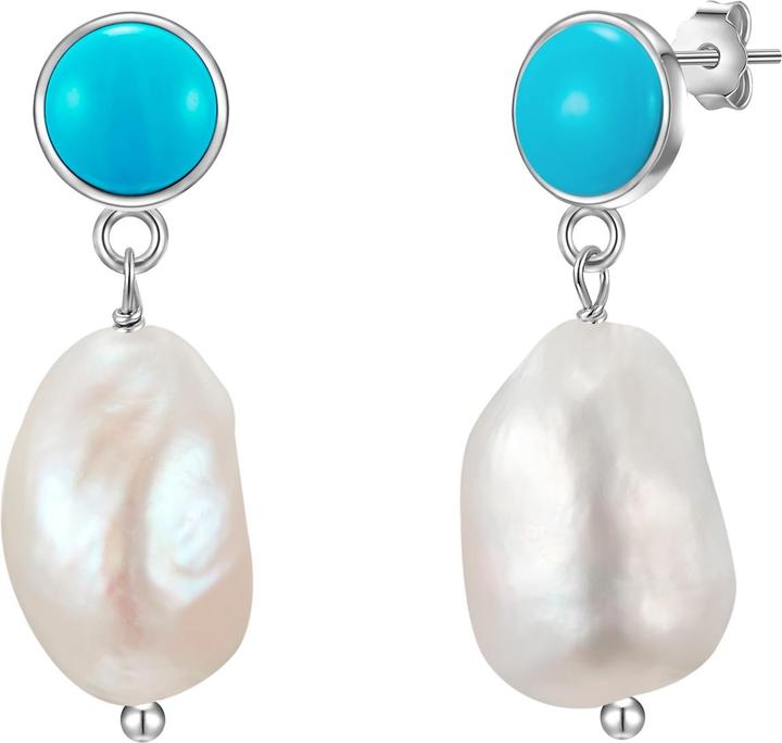 Produktbild Glanzstücke München Damen Sterling Silber Türkis (rek.) Süsswasser-Zuchtperle silber - 28471 (Sterling Silber)