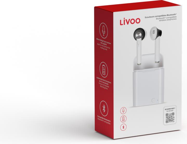 Immagine prodotto Livoo Auricolari senza fili compatibili con Bluetooth®. (3 h, Senza fili)