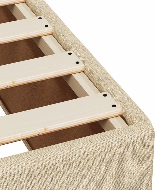 Produktbild VidaXL Boxspringbett Polsterbett Bett Doppelbett Matratze Creme 160x200cm Stoff (160 x 200 cm, 160 x 200 cm)