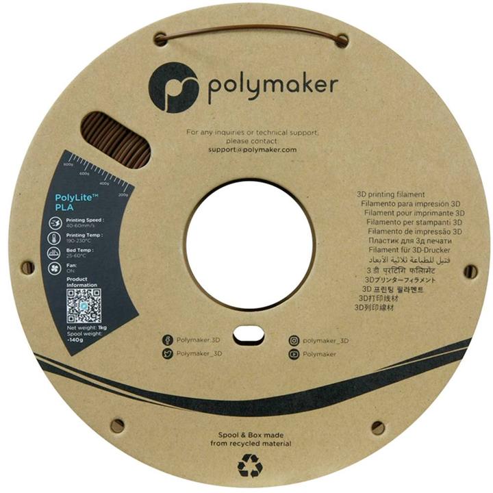 Actual product image Polymaker PolyLite PLA (PLA, 1.75 mm, 1000 g, Brown)