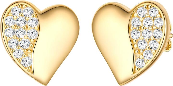 Rafaela Donata Damen Herz Sterling Silber Zirkonia Gelbgold - 33718 (Sterling Silber)