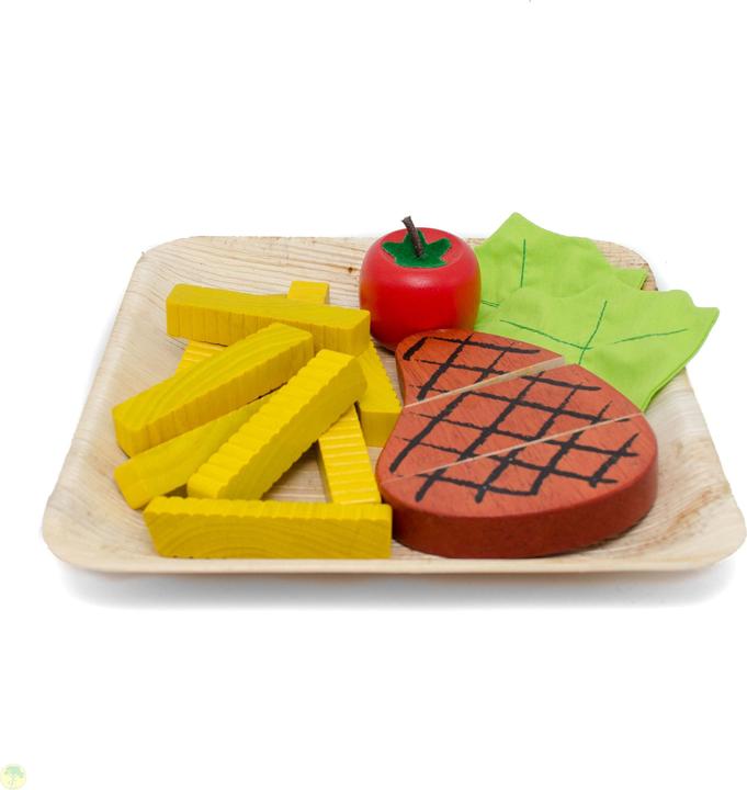 Activity Board Steak mit Pommes frites, Holzspielzeug