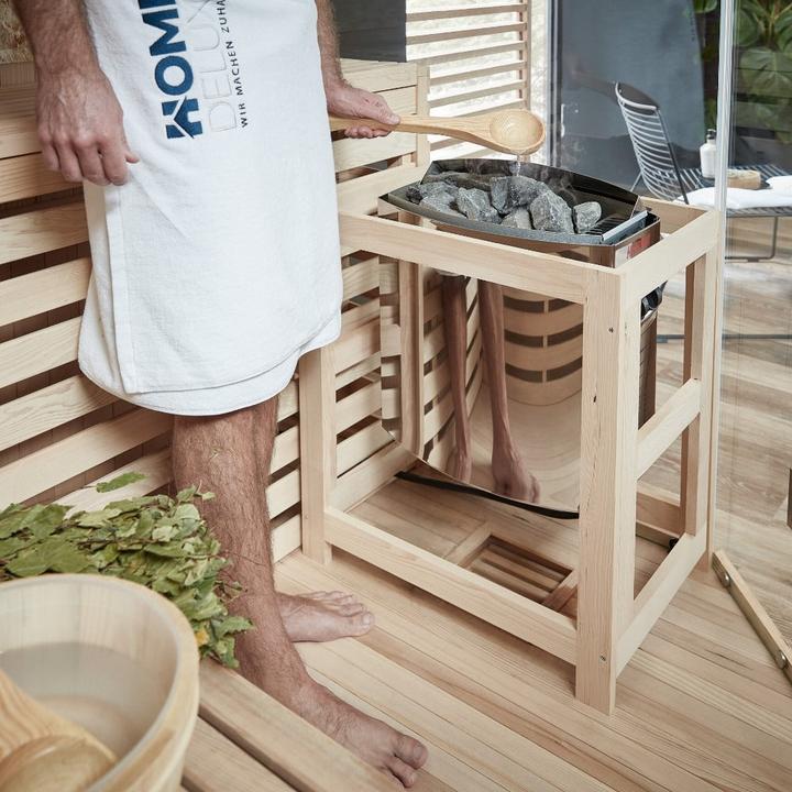 Actual product image Home Deluxe Indoor sauna CASHEIM BIG XL - 200 x 200 cm for 6 persons - Traditional sauna with artificial stone