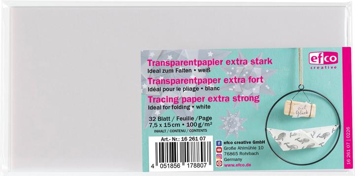 Actual product image Efco Tracing paper for folding "Extra strong (100 g/m², 32 x)