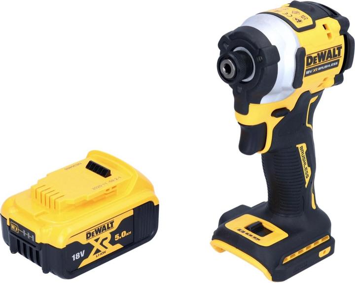 Actual product image DeWalt DCF 850 N Battery impact wrench 18 V 205 Nm 1/4" Brushless + 1x battery 5.0 Ah - without charger (Rechargeable battery operated)