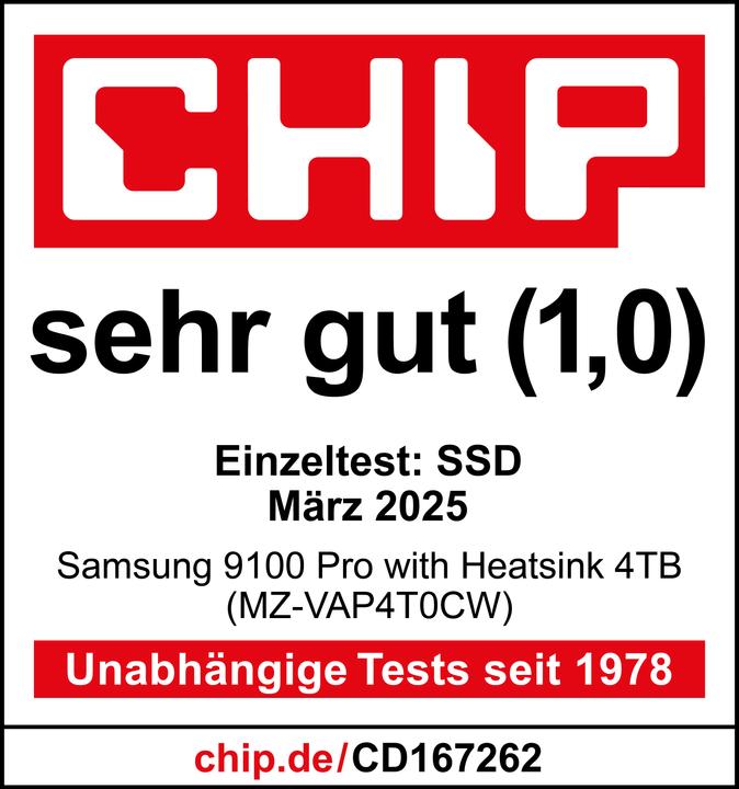 Image du produit Samsung 9100 Pro avec Heatsink (4000 Go, M.2 2280)