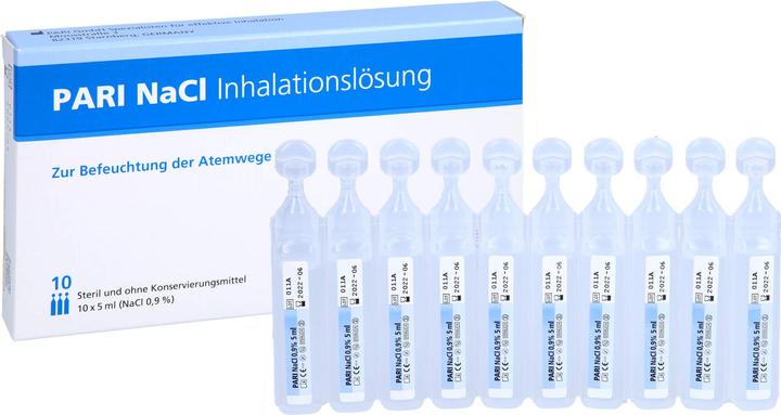 Produktbild PARI NaCl Inhalationslösung zur Befeuchtung der Atemwege, 10 St. Ampullen