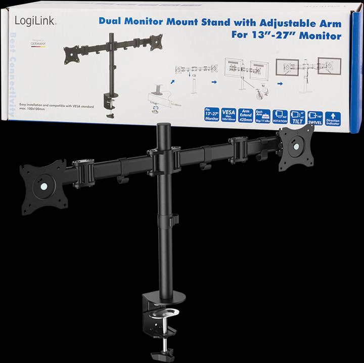 Actual product image LogiLink 2-fold monitor desk mount (Table, 27")