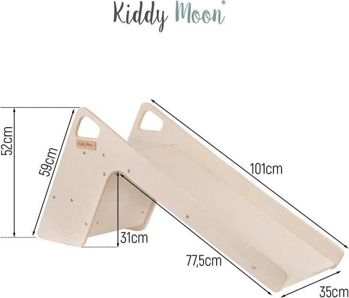 Actual product image KiddyMoon Children's Wooden Slide Large Grey