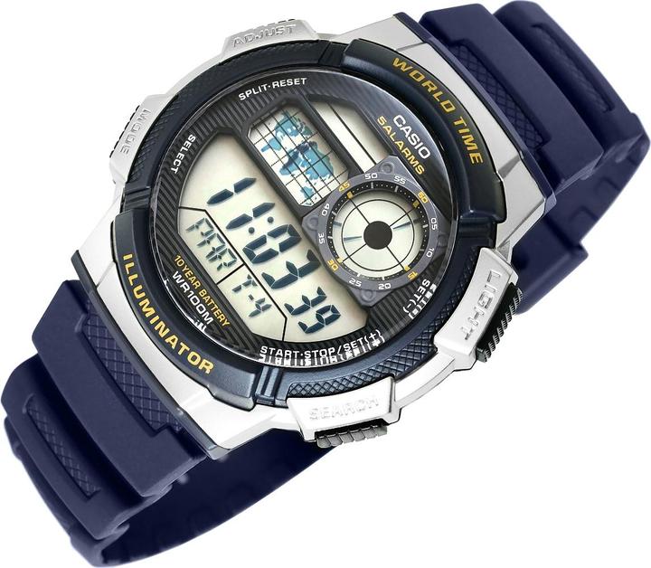 Actual product image Casio Mod. WORLD TIME ILLUMINATOR - 5 Alarms, 10 Year battery (Sports watch, 43 mm)