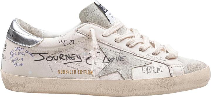 Produktbild Golden Goose super star sneakers in leather and suede color white and silver (40)