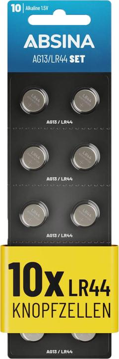 Absina Knopfzellen-Set AG13 / LR44, 10-teilig (10 Stk., LR44)