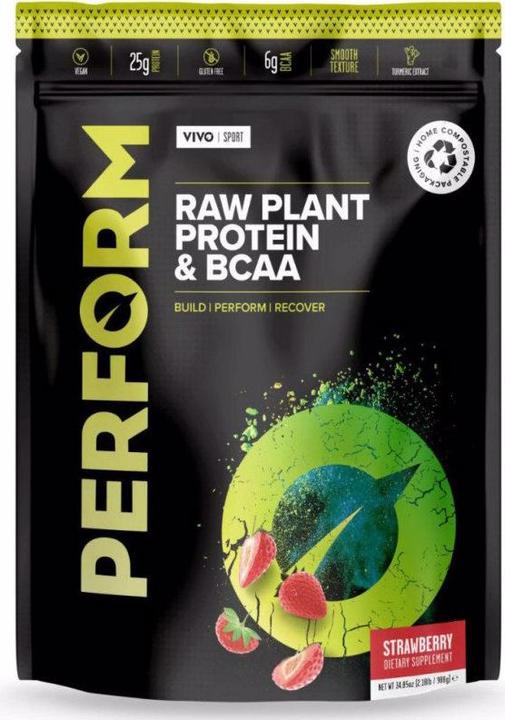 Immagine prodotto Vivo Perform Raw Plant Protein & BCAA Strawberry & Vanilla (Vaniglia, Fragola, 1 pz., 988 g)
