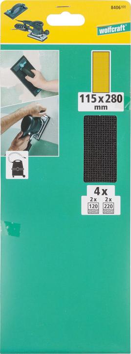 Image du produit wolfcraft Jeu de grilles à poncer 4 pcs, pour plaques de plâtre (120)