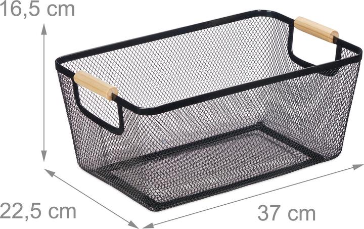 Image du produit Relaxdays Panier en fil métallique (1 x, 37 x 22.5 x 16.5 cm)
